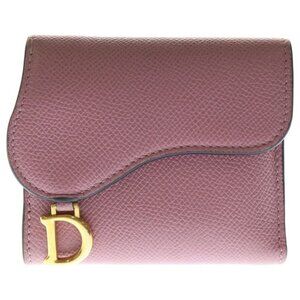 Dior Saddle Compact Wallet Pink Leather